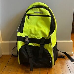 Diadora Soccer Bag in Neon Yellow and Black